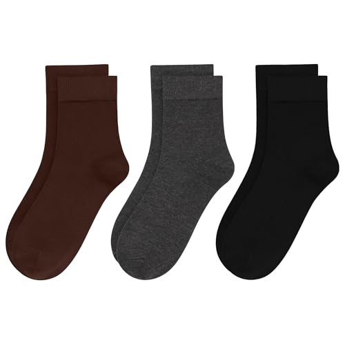 RoToTo Womens Viscose Bamboo Crew Socks Thin Casual Ultra Soft Colorful Above Ankle Socks Breathable Comfortable 3/6 Pairs (US, Numeric, 8, 11, Regular, Regular, Mix color6(3 Pairs))