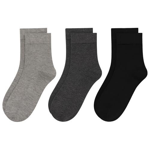 RoToTo Womens Viscose Bamboo Crew Socks Thin Casual Ultra Soft Colorful Above Ankle Socks Breathable Comfortable 3/6 Pairs (US, Numeric, 4, 7, Regular, Regular, Mix color2(3 Pairs))